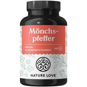 NATURE LOVE® Mönchspfeffer Kapseln - 240 Stk - 4:1 Extrakt Original Vitex Agnus Castus 10mg/Kapsel