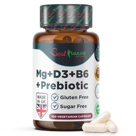 Best Immune Magnesiumlaktat Präbiotischer Komplex mit Vitamin B6, D3 und Inulin