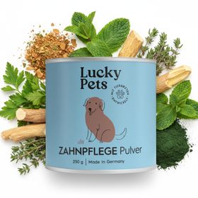 Lucky Pets Zahnpflegepulver Hunde 250 g, Zahnsteinentferner Hund, Zahnreinigung gegen Mundgeruch