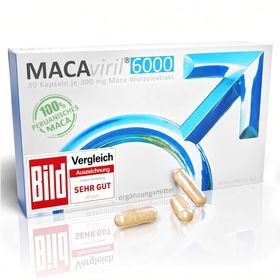 MACAviril 6000® Maca Kapseln hochdosiert für den Mann | k. chem Potenzmittel, Testosteron Booster