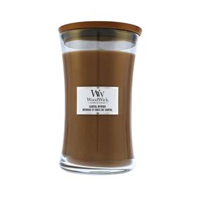 WoodWick Santal Myrrh vonná sví?ka s d?ev?ným knotem