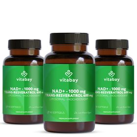Vitabay NAD+ 1000 mg  Trans-Resveratrol 600 mg liposomal - hochdosiert