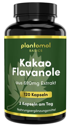 plantomol® Basics - Kakao Flavanol Kapseln mit 200mg natürlichen Flavanolen pro Tagesdosis