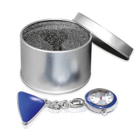 Kitteluhr ratiomed blau/silber, in Metalldose