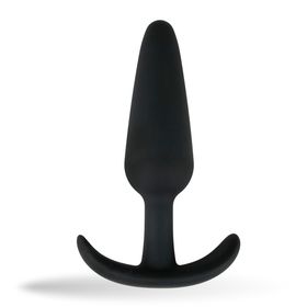 Analplug Schwarz aus Silikon mit Griff - klein - Easytoys