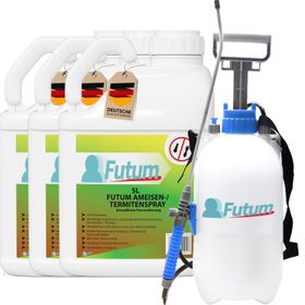 FUTUM 3x5L Ameisen- / Termitenspray + 5L Sprüher