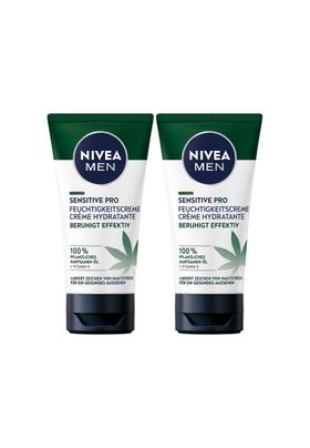 NIVEA MEN Feuchtigkeitscreme Sensitive Pro Hemp Hanfsamen-Öl  Vegan 24h