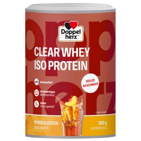 Doppelherz CLEAR WHEY ISO PROTEIN – Erfrischendes Molkenproteinisolat mit Pfirsich-Eistee Geschmack