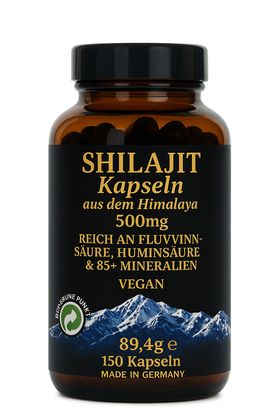 Shilajit Mumijo Kapseln aus dem Himalaya -  Shilajit Kapseln - **150 Kapseln** - LABORGEPRÜFT