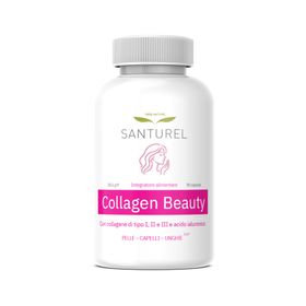 Santurel Collagen Beauty - HAUT – HAARE – NÄGEL - Mit Kollagen Typ 1,2,3 , Hyaluronsäure,  Gotu kola