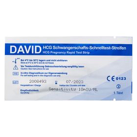 David Schwangerschaftstest Streifen 10 miu/ml HCG pregnancy test