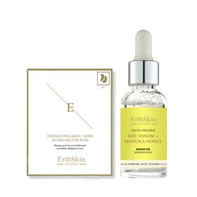 ErthSkin London Bienengift + Manuka-Honig-Serumöl + Doppelkollagen-Augenpads set