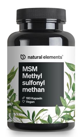 natural elements MSM Kapseln – 180 Kapseln – 1600mg Methylsulfonylmethan Pulver pro Tagesdosis