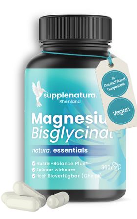 supplenatura Rheinland® Magnesium Bisglycinat - Magensium Kapseln (Magnesium Glycinat)