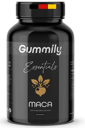 Gummily® Maca Schwarz Kapseln mit  Ashwagandha, Ginseng, Shilajit Extrakt
