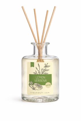 Traumduft Mikado Raumduftflakon Lemon Verbene mit Peddigrohr Stäben