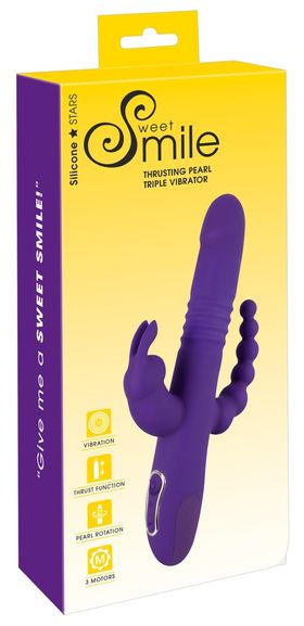 Sweet Smile - Thrusting Pearl Triple Vibrator