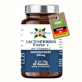 Lactoferrin Forte + | 200mg Lactoferrin + 80mg Vitamin C | Natürliches Lactoferrin >97% Reinheit
