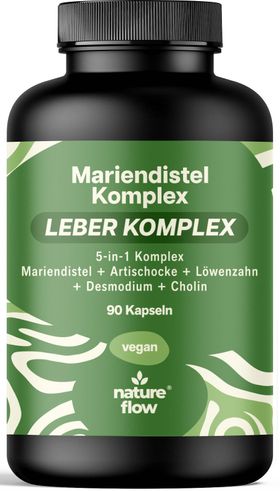 Nature Flow Leber Komplex Kapseln Hochdosiert - 90 Kapseln - 3 Monate Vorrat