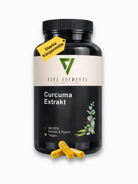 Curcuma Extrakt Kapseln - Vegan & Frei von Gentechnik - Laborgeprüft in Deutschland