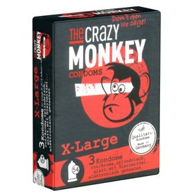Crazy Monkey *X-Large* größere rote Kondome mit Erdbeeraroma