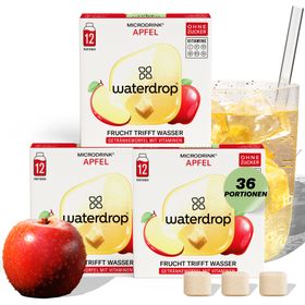 waterdrop® Apfel-Trio – 36 Würfel mit Vitaminen – Sorte: APPLE – fruchtig, vegan & zuckerfrei