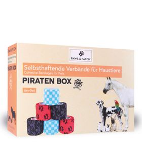 PAWS&PATCH Selbsthaftende Verbände PIRATEN BOX 6er-Set für alle Heimtiere