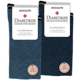 Occulto Damen Diabetiker Socken 10er Pack (Modell: Julia) Blue Mix 35-38