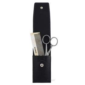 DOVO Solingen  Bart und Grooming-Set – 2-teilig, schwarzes Leder