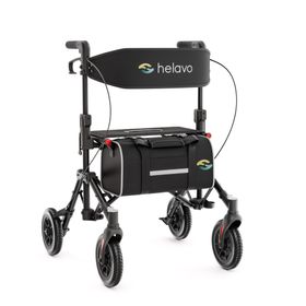 Helavo Reiserollator faltbar leicht mit Sitz Transporttasche und PU Raedern 8,5kg