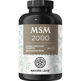 NATURE LOVE® MSM 2000mg mit Vitamin C - 365 Tabletten - Kompakteres MSM Pulver als bei Kapseln