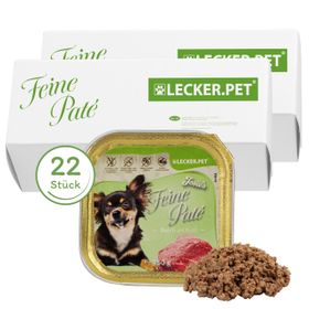 22 x 150 g Lecker.Pet® Josie's Feine Paté Reich an Kalb Hundefutter Nassfutter Vollnahrung