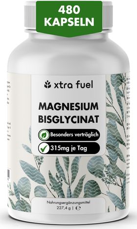 XTRA FUEL Magnesium Bisglycinat - Leicht verträgliches Magnesium aus bewährter Chelat-Form