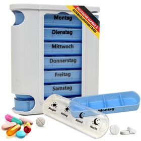 LisaCare Tablettenbox - 7-Tage Medikamenten Dosierer - Tabletten Dispenser