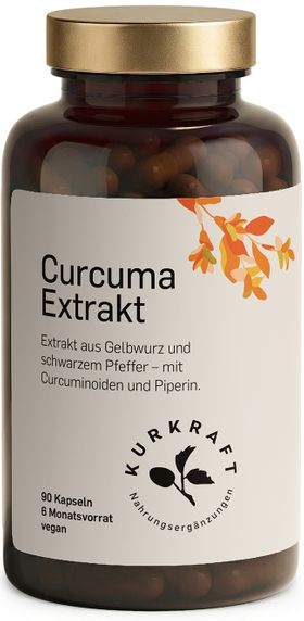 Kurkraft© Curcuma Extrakt 500 mg – 475 mg Curcuminoide – 90 Kapseln – 9 Monate