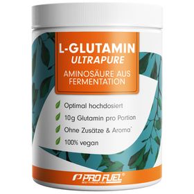ProFuel - L-Glutamin Ultrapure Pulver - 10g reines L-Glutamin pro Portion - Made in Germany & vegan