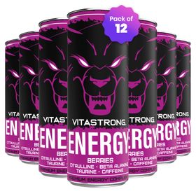 Vitastrong Energy Berries [12x Box] - 330 ml, Konstante Energie ohne Zucker für Geist und Körper