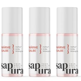 Wärmesalbe Roll-On - Wärmebalsam Muskelverspannung Nacken Schulter | 3er Set | SAPURA®