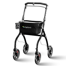 Helavo Wohnungsrollator 60 cm schmal Indoor Rollator mit Tablett & Korb