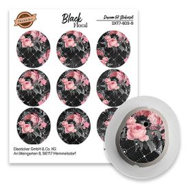 Diasticker® Dexcom G7 Stickerset "Black Floral"