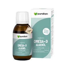 PURABYO Omega-3 Algenöl flüssig | 420 mg Omega -3 | natürliches Zitronen-Aroma