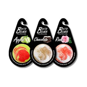 SABOO Schaumbad Bombe – Geschenkset aus drei Badebomben(Apfel-Schokolade-Rose)