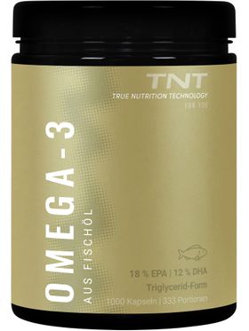 TNT Omega-3 Fischöl Kapseln - 1000 Kapseln - 3000mg Fischöl pro Tagesdosis (540mg EPA, 360mg DHA)