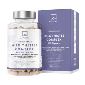 Aavalabs Mariendistel – 600 mg (80 % Silymarin) mit Artischocke, Löwenzahn, Vit. A & E – Detox