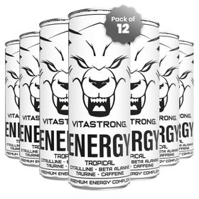 Vitastrong Energy Tropical [12x Box] - 330 ml, Konstante Energie ohne Zucker für Geist und Körper