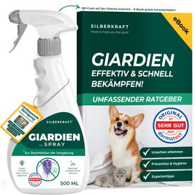 SILBERKRAFT Giardienspray Hunde & Katzen inkl. eBook