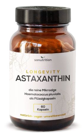 Sanutrition® - Astaxanthin 8 mg | vegan aus Mikroalgen