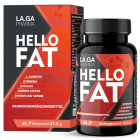 HelloFat© Fettverbrenner mit Spirulina, L-Tyrosin, Bitterorange, Piperin, Chrom. Schlankheitsmittel,