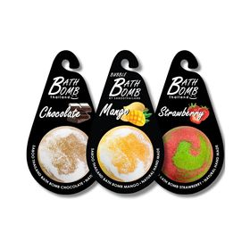 SABOO Schaumbad Bombe – Geschenkset aus drei Badebomben(Schokolade-Mango-Erdbeere)