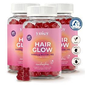 yuicy® Hair Glow – Biotin Gummibärchen für gesunde Haare & zur Unterstützung bei Haarausfall